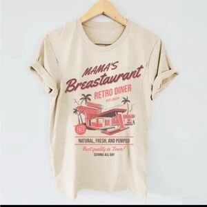 Mama's Breastaurant Retro Diner Beige T-Shirt